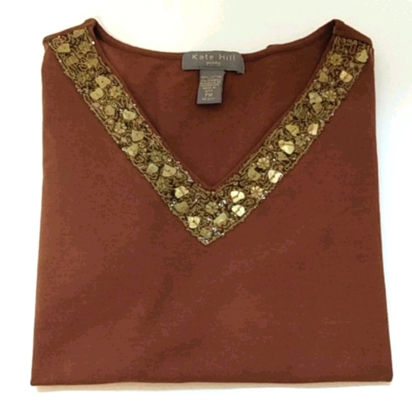 KATE HILL SLEEVELESS TOP SIZE PETITE MEDIUM - Picture 7 of 8